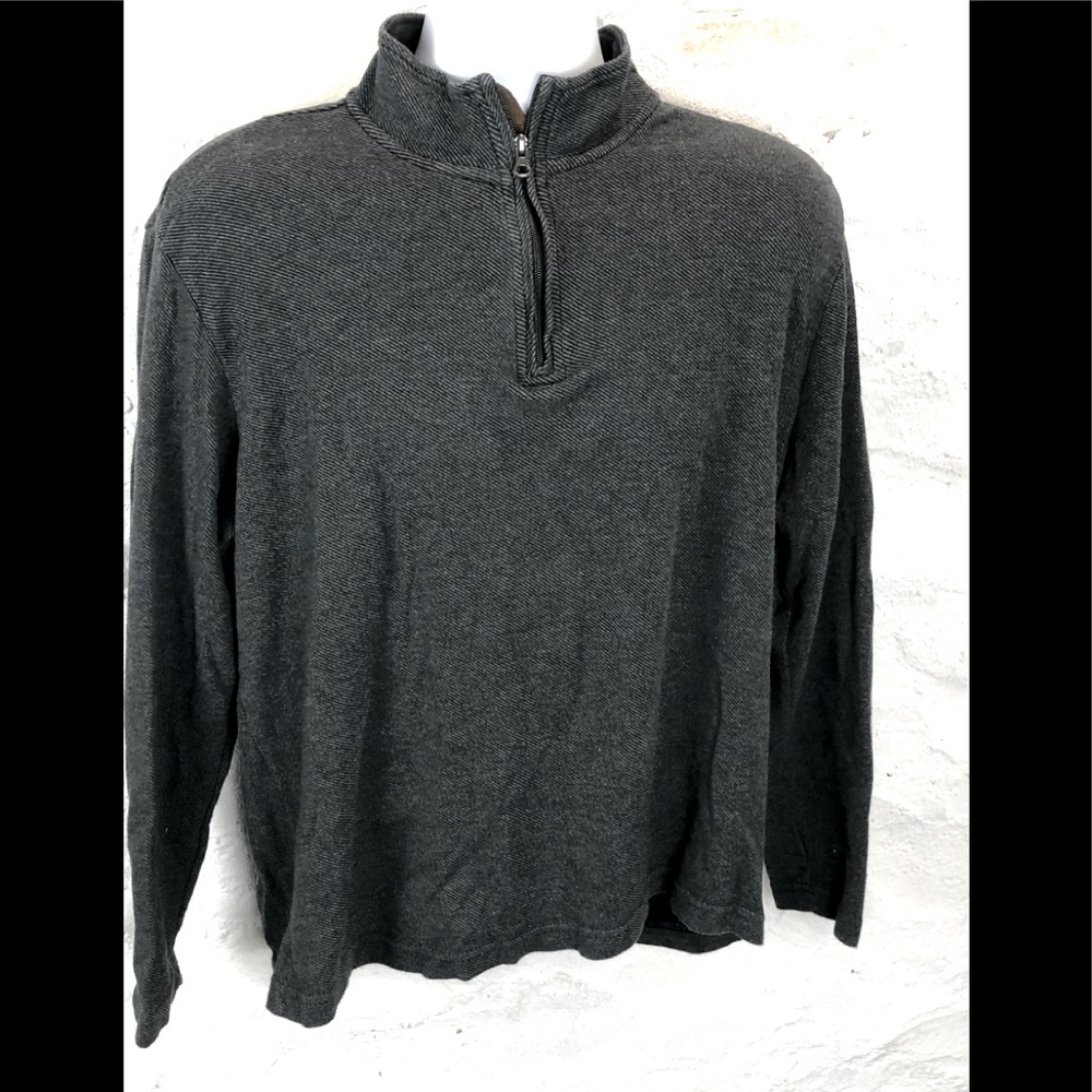 Chaps men’s XL 1/4 ZIP collared sweater GREY color with C logo